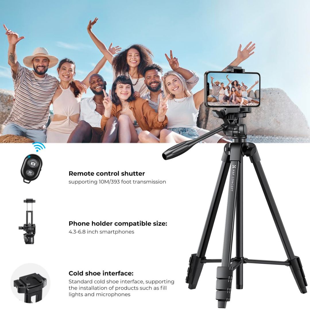 K&F Concept Aluminum Travel Tripod sa Bluetooth daljinskim KF09.125 - 8